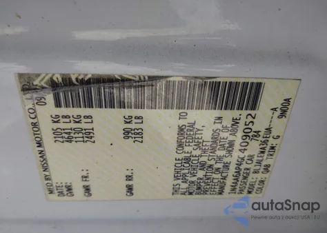 2016 Nissan Maxima 3.5 Sl z USA, uszkodzony, nr VIN 1N4AA6AP4GC409052